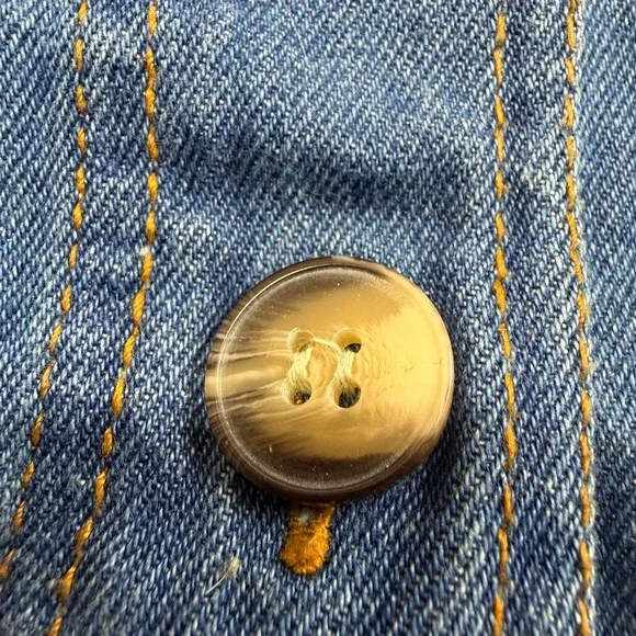 Denim Jazz Embroidered Floral Jean Jacket Shirt Button Front Women's‎ L VTG - Picture 5 of 10